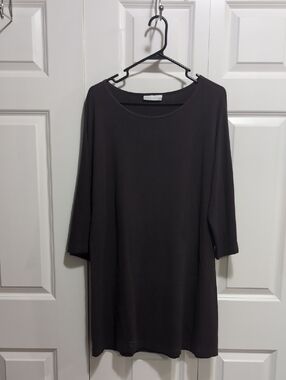 Bryn Walker Relaxed Scoop Neck Tunic - Dark Brown